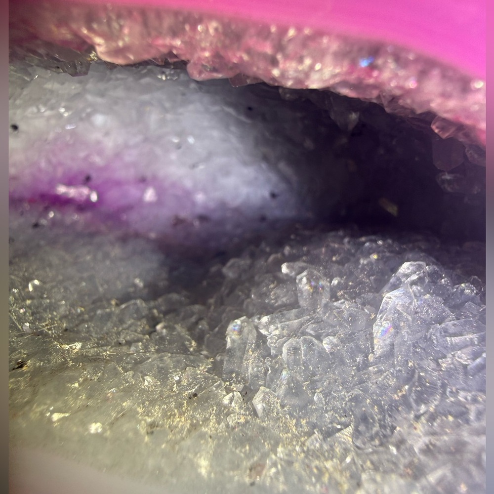 Druzy Pink, Purple & Grey Crystal Geod - Picture 5 of 7